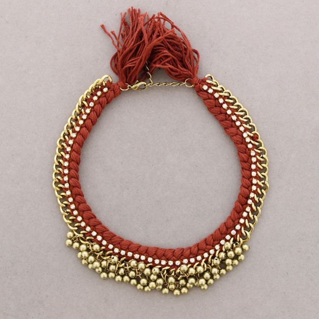Braided choker with pendants