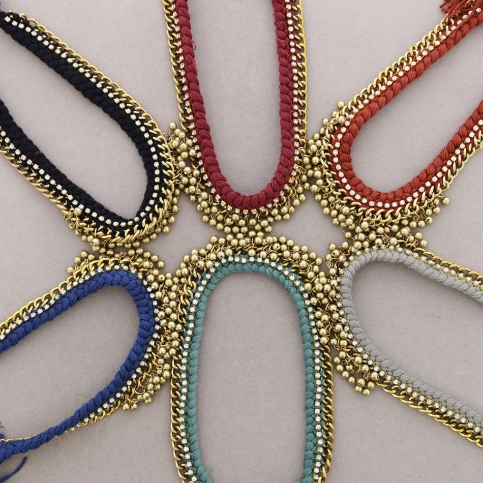 Braided choker with pendants