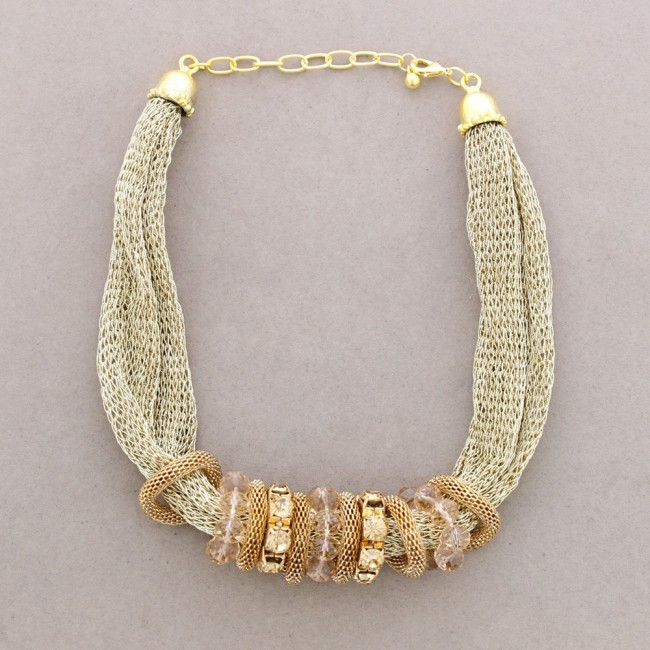 BEADED MESH NECKLACE