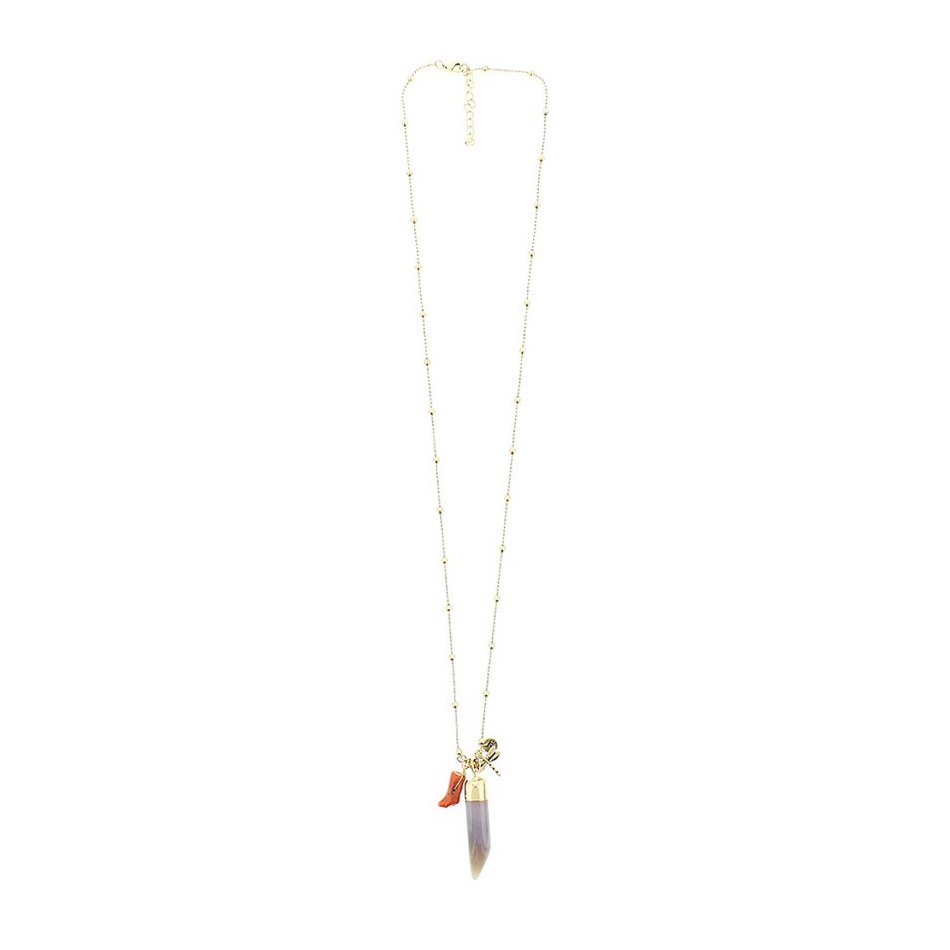 COLLAR LARGO COLG. CUERNO PIEDRA
