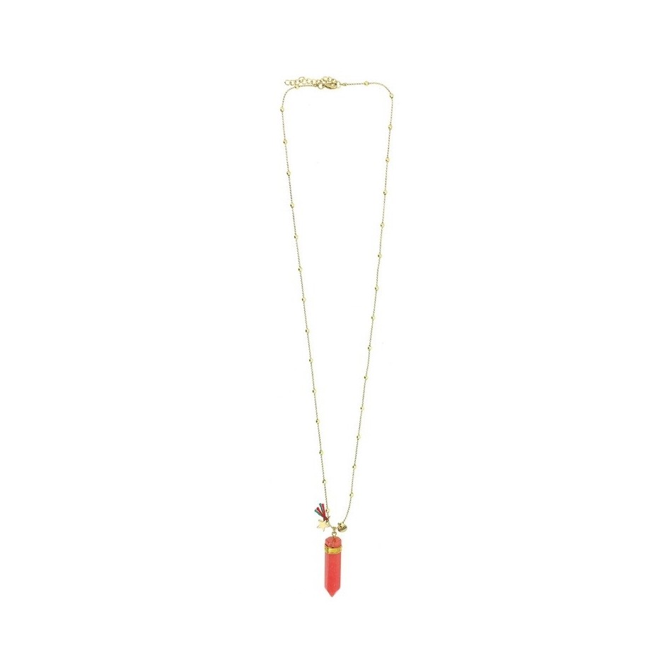 LONG STONE PENDANT NECKLACE