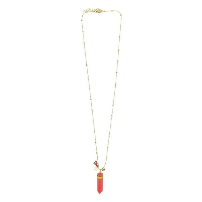 LONG STONE PENDANT NECKLACE