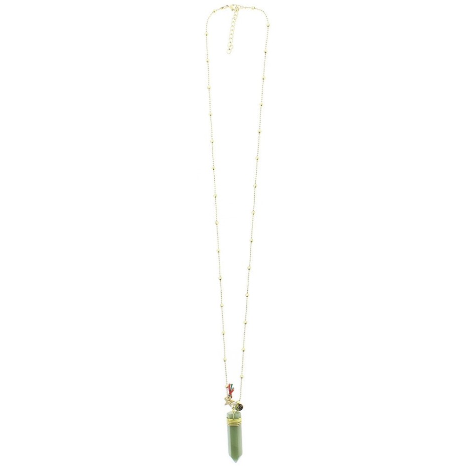 LONG STONE PENDANT NECKLACE