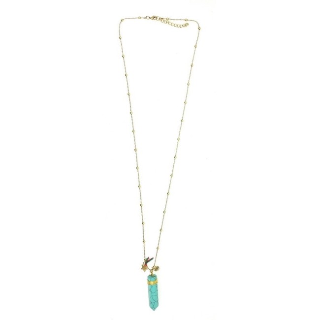 LONG STONE PENDANT NECKLACE