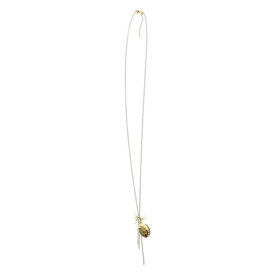 LONG METAL SHELL PENDANT NECKLACE