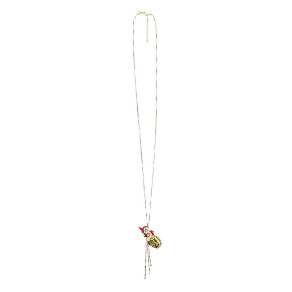 LONG METAL SHELL PENDANT NECKLACE