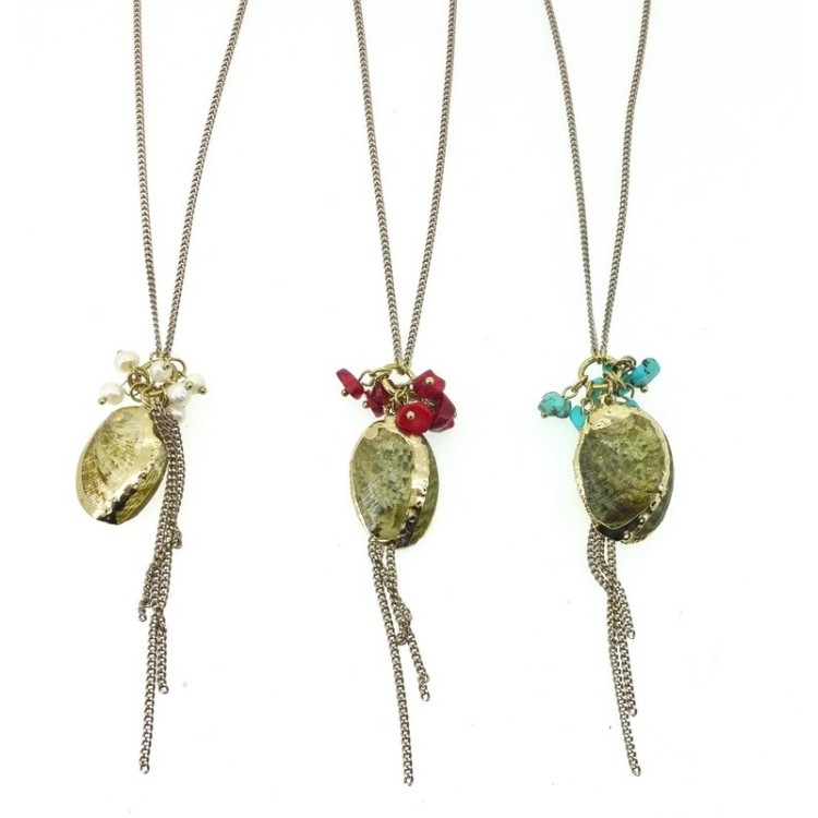 COLLAR LARGO METAL COLGANTE CONCHA 2
