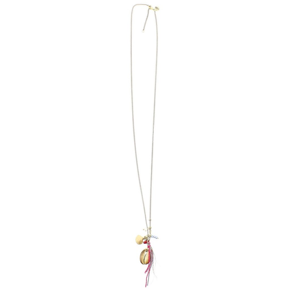 LONG METAL SHELL PENDANT NECKLACE