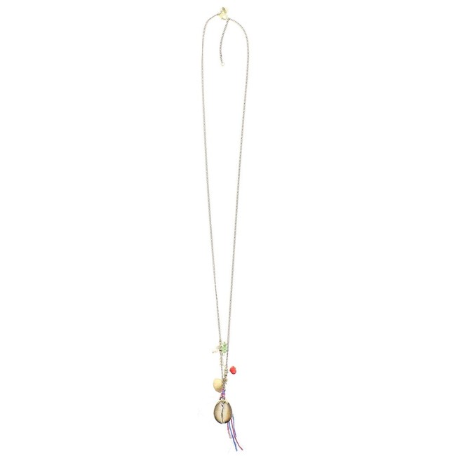 LONG METAL SHELL PENDANT NECKLACE