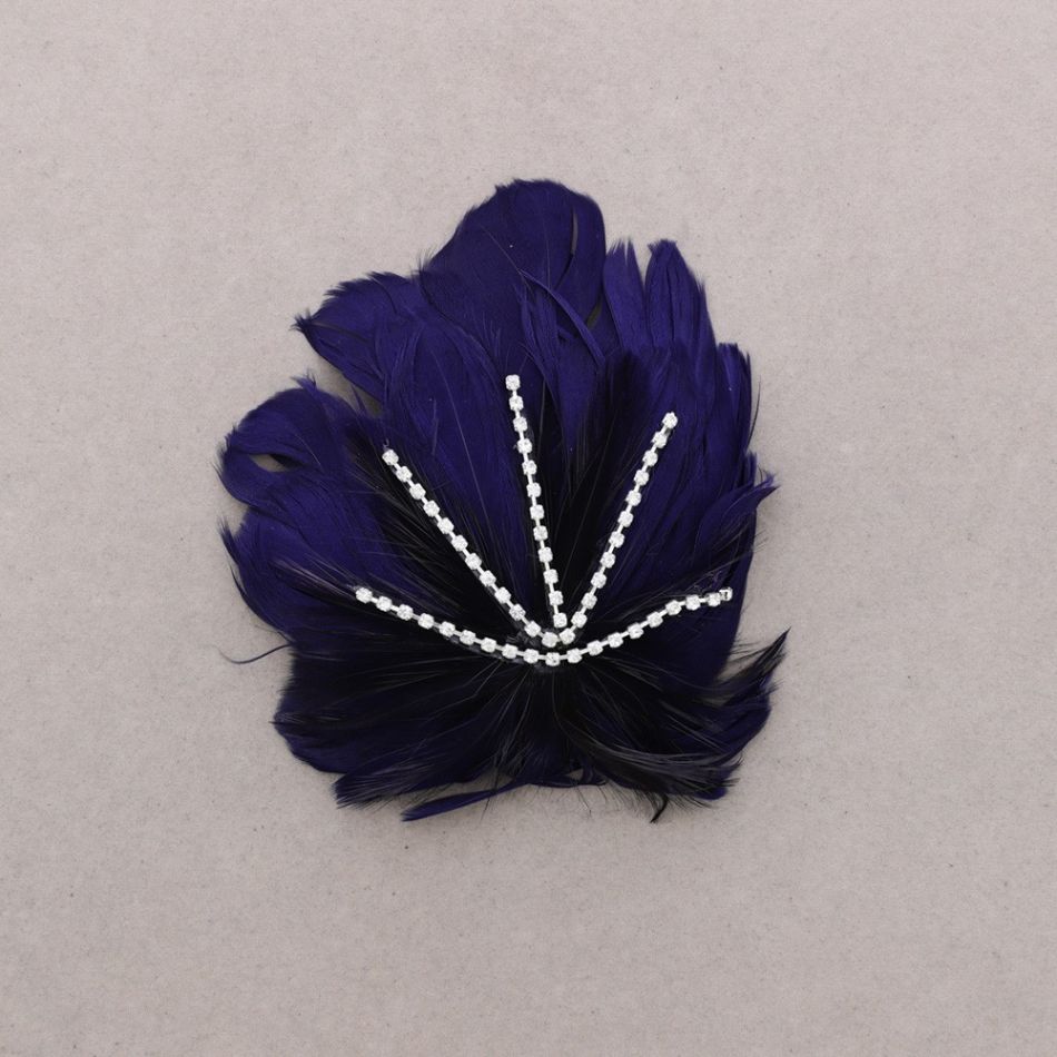 CRYSTAL FEATHER BROOCH