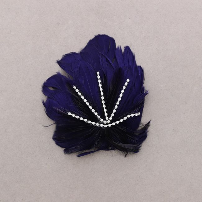 CRYSTAL FEATHER BROOCH