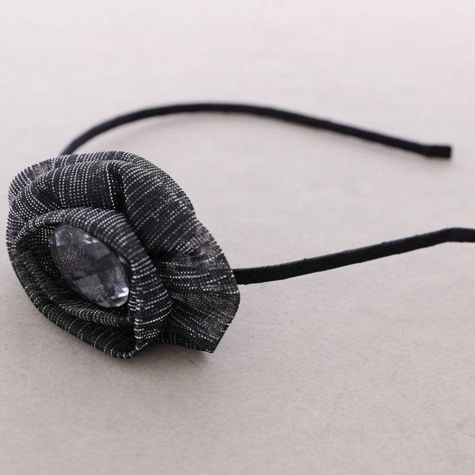 FACETED CRYSTAL FLOWER HEADBAND