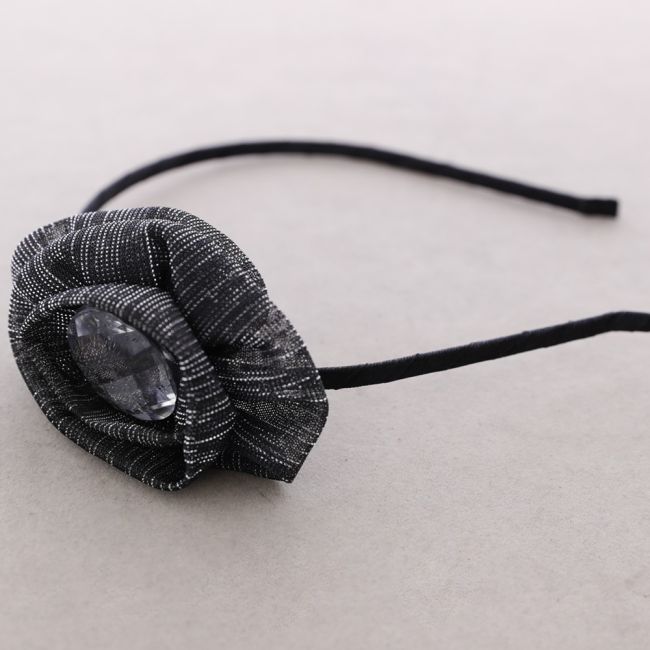 FACETED CRYSTAL FLOWER HEADBAND