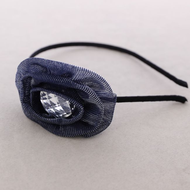 FACETED CRYSTAL FLOWER HEADBAND