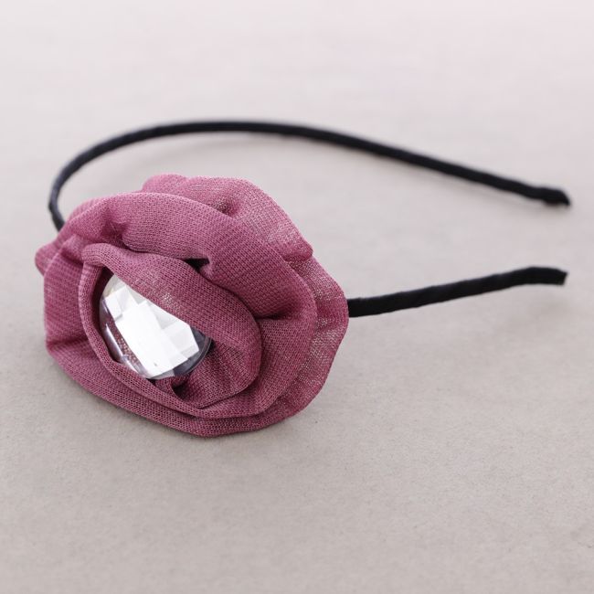 FACETED CRYSTAL FLOWER HEADBAND