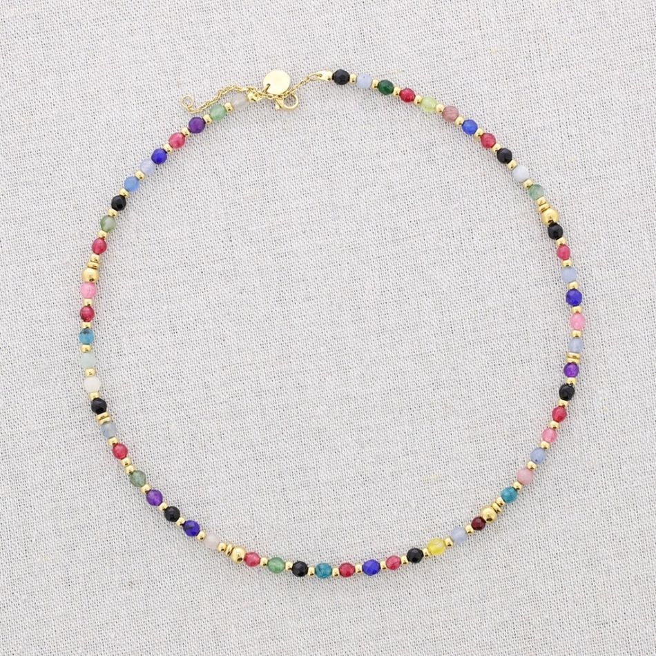 STEEL NECKLACE WITH STONES