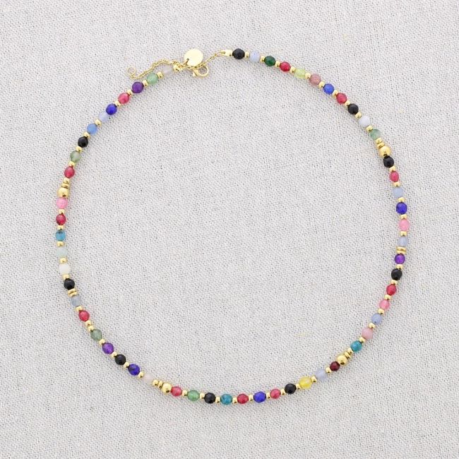 STEEL NECKLACE WITH STONES