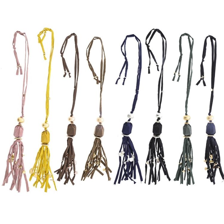 COLLAR LAGO TUBO LAZO COLGANTE FLECO 2
