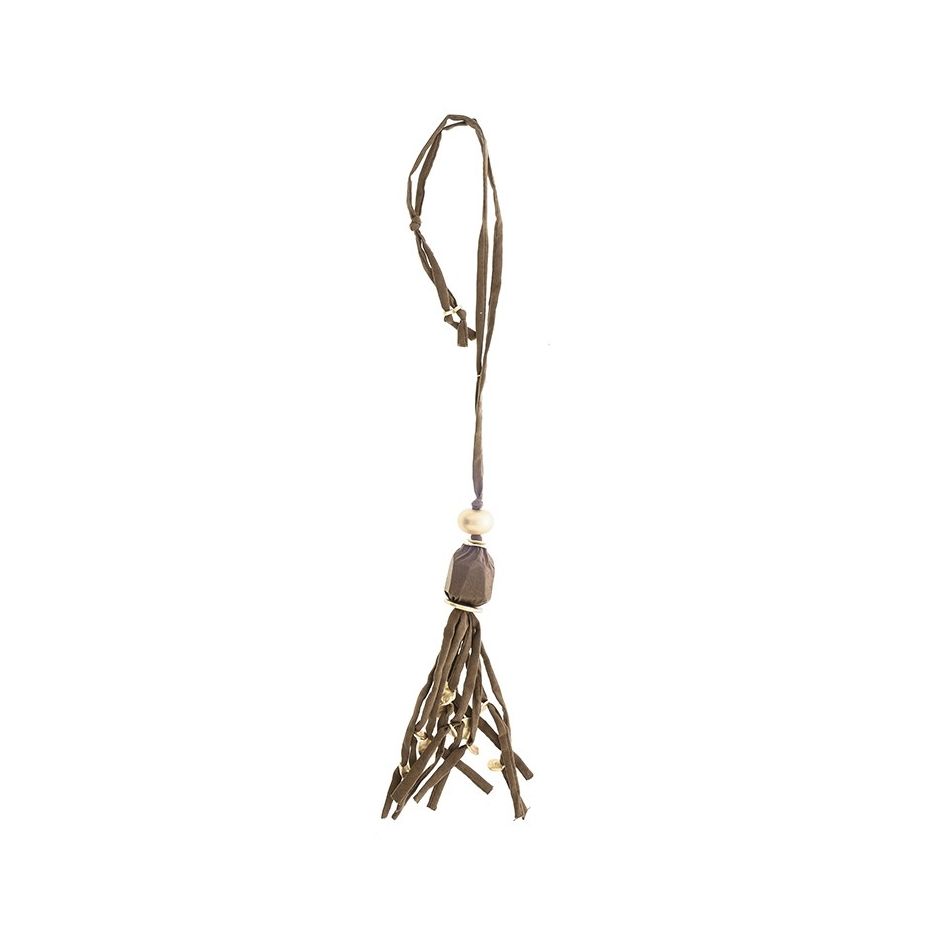 NECKLACE LAKE TUBE BOW PENDANT FRINGE