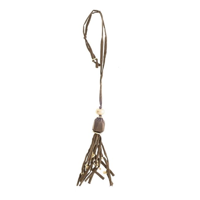 COLLAR LAGO TUBO LAZO COLGANTE FLECO
