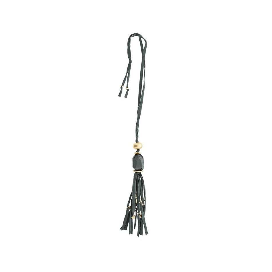 COLLAR LAGO TUBO LAZO COLGANTE FLECO
