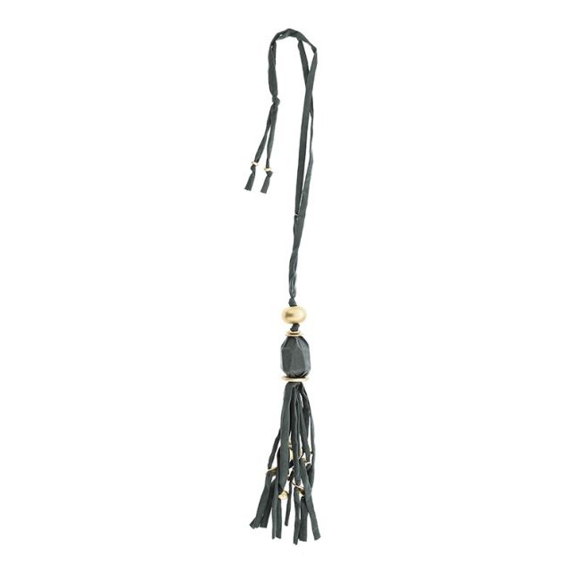 NECKLACE LAKE TUBE BOW PENDANT FRINGE