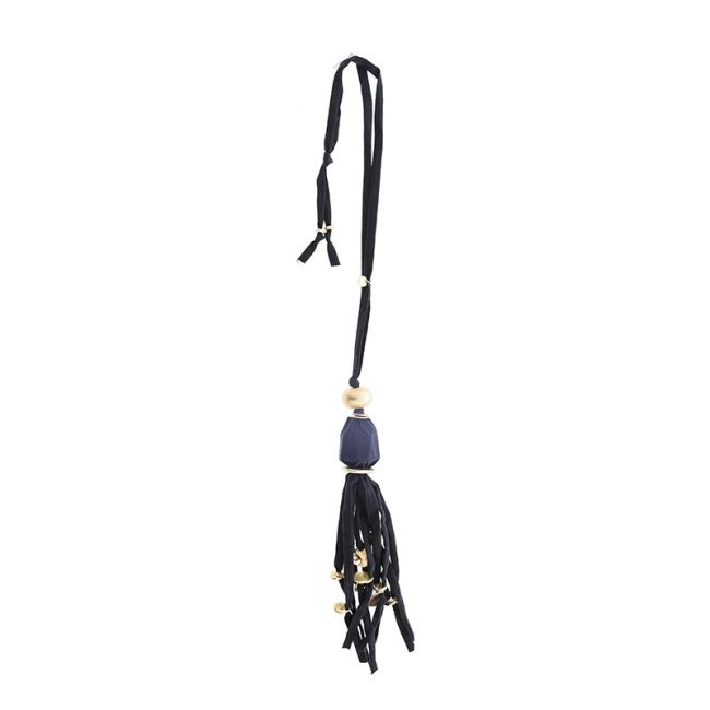 NECKLACE LAKE TUBE BOW PENDANT FRINGE