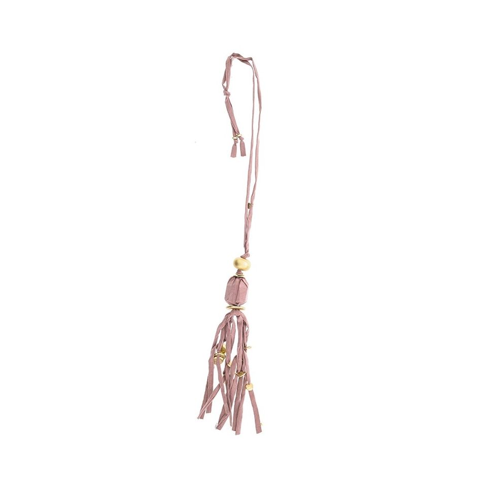 COLLAR LAGO TUBO LAZO COLGANTE FLECO
