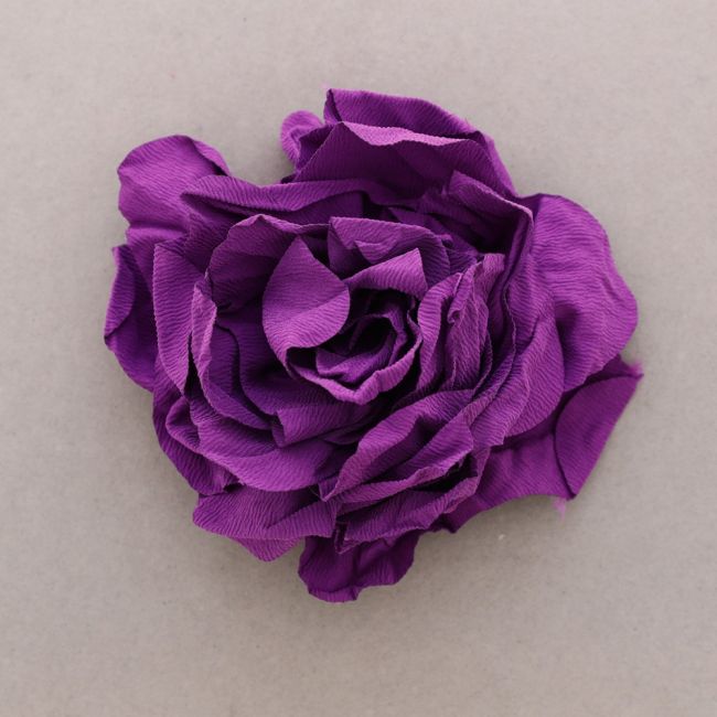 BROCHE FLOR TELA FRUNCIDA 18CM