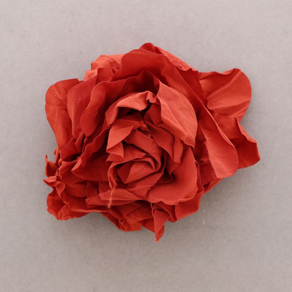 BROCHE FLOR TELA FRUNCIDA 18CM
