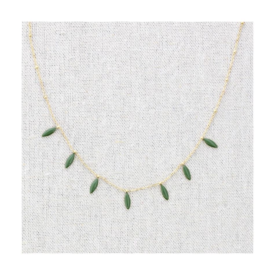 ENAMEL PENDANTS STEEL SHORT NECKLACE