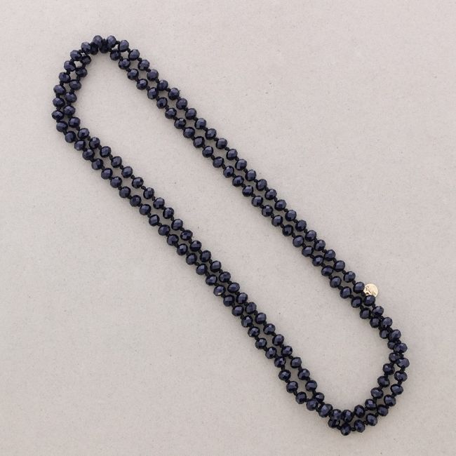COLLAR LARGO NUDOS BOLAS CRISTALES FACETADOS 1,2M*8MM