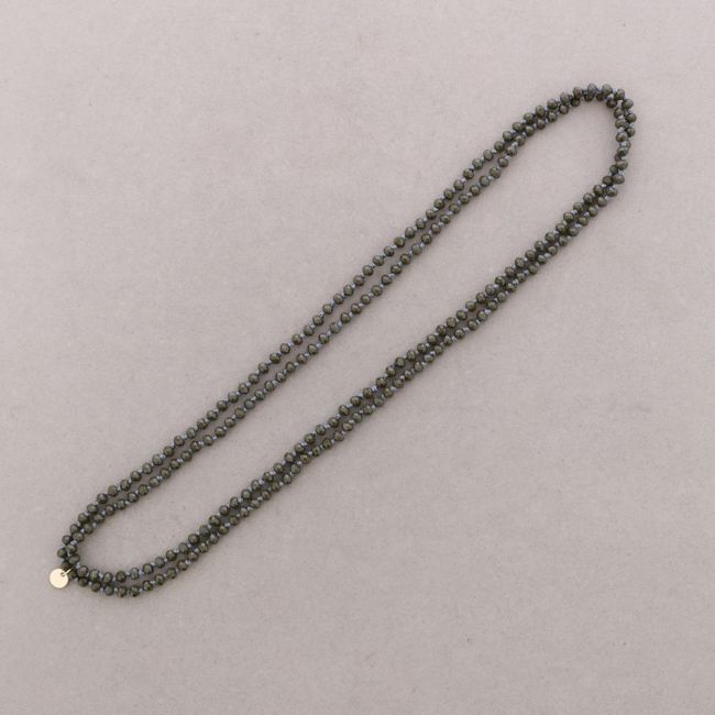COLLAR LARGO NUDOS BOLAS CRISTALES FACETADOS 1,5M*6MM