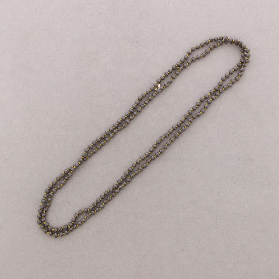 COLLAR LARGO NUDOS BOLAS CRISTALES FACETADOS 1,5M*6MM