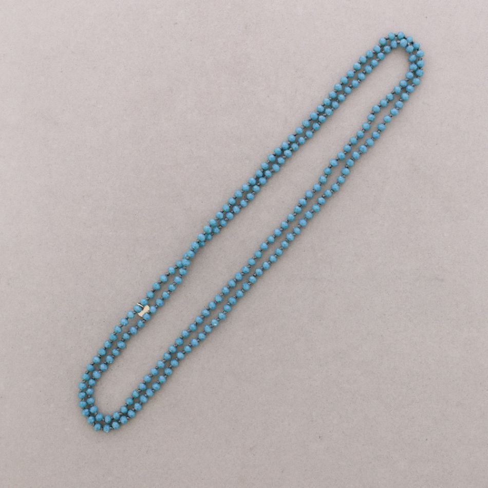 LONG NECKLACE WITH FACETED CRYSTAL BALL KNOTS 1.5M*6MM