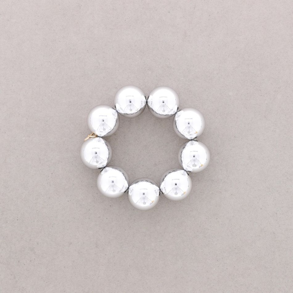 PULSERA ELÁSTICA BOLAS 25MM ACABADO METAL