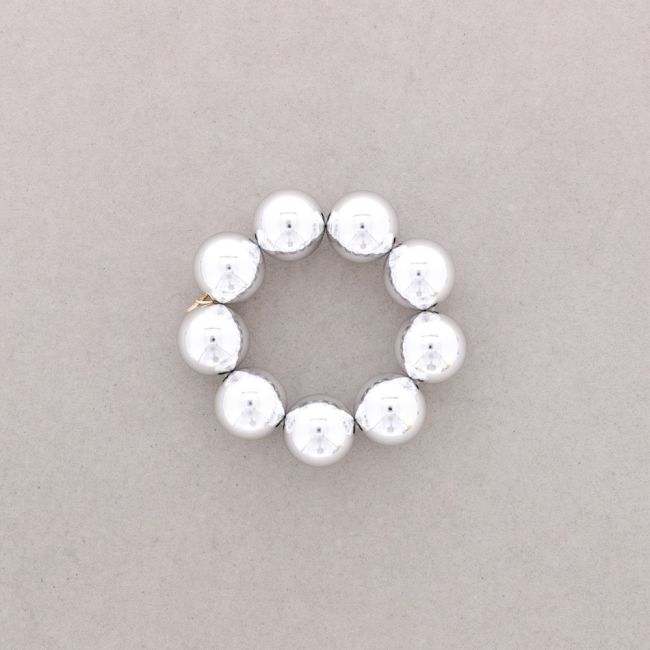 ELASTIC BRACELET WITH BEADS 25MM METAL FINISH