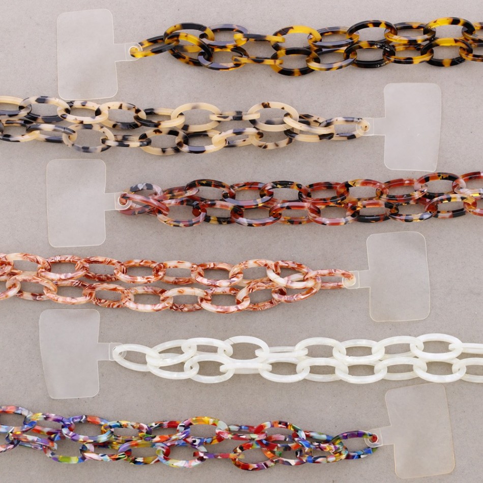 COLLAR LARGO CUELGA MÓVIL ESLABONES RESINA