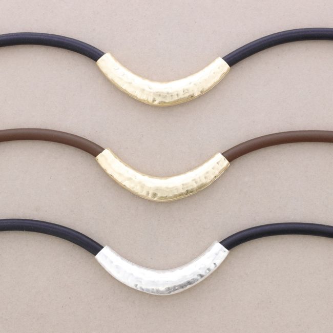 RUBBER METAL TUBE NECKLACE