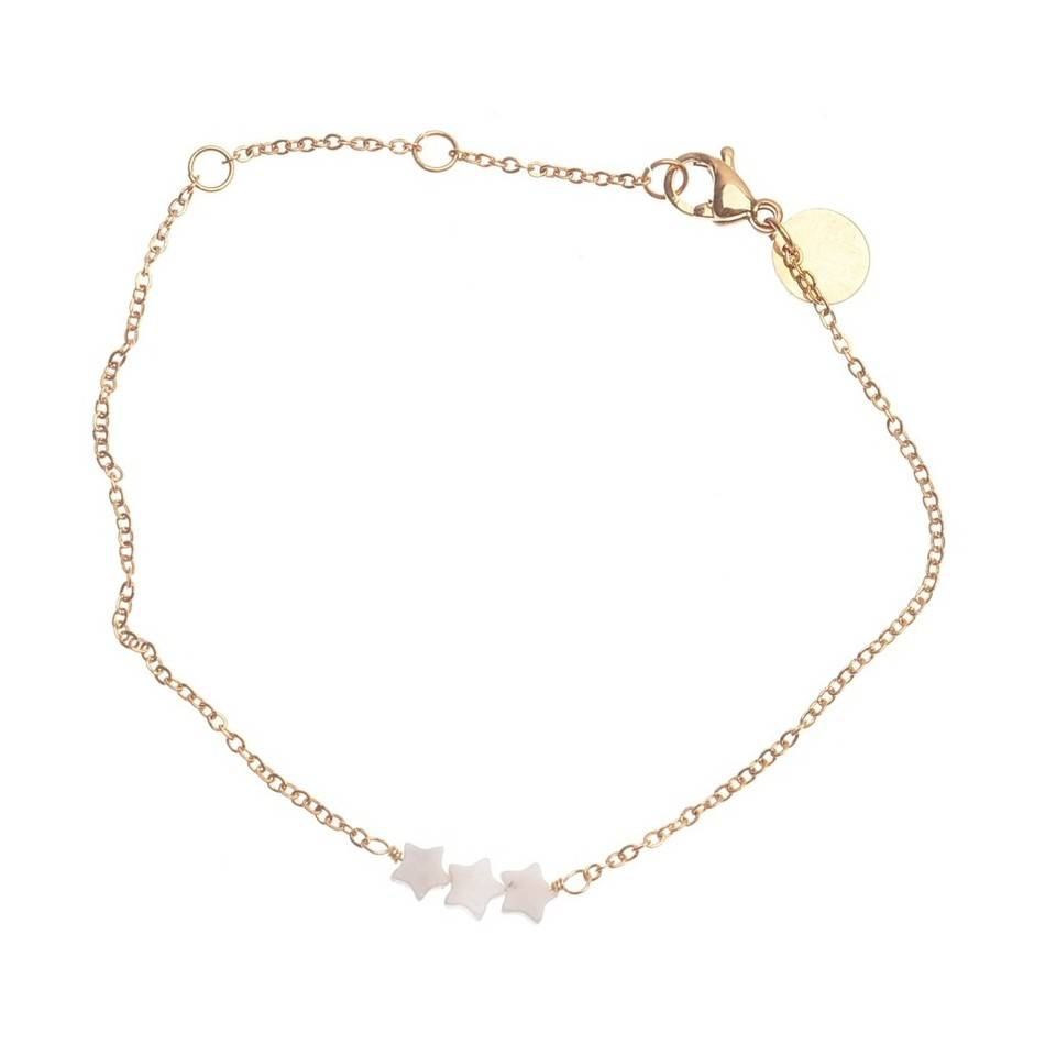 PULSERA ACERO TRES ESTRELLAS PIEDRA