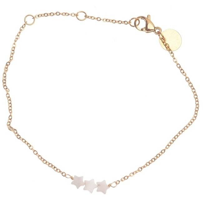 PULSERA ACERO TRES ESTRELLAS PIEDRA