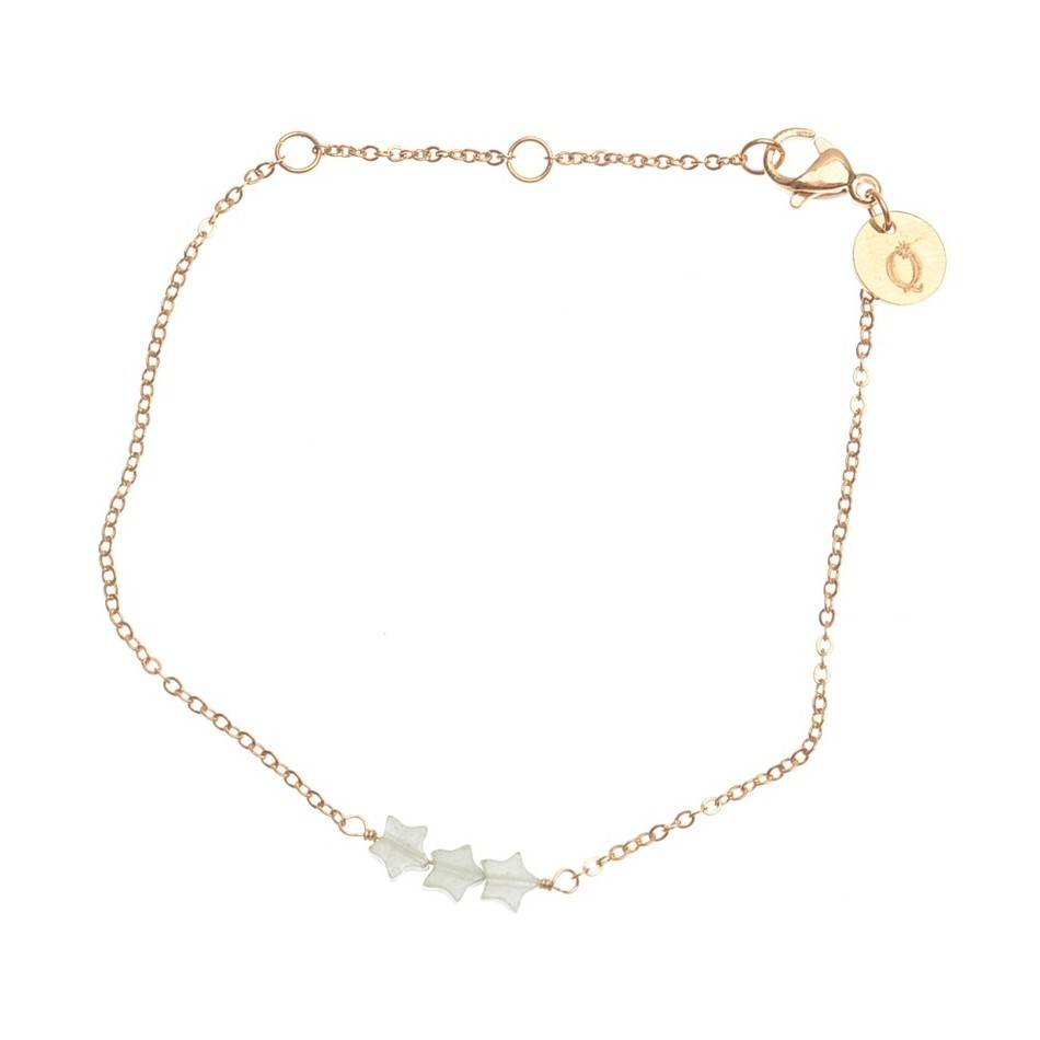 PULSERA ACERO TRES ESTRELLAS PIEDRA
