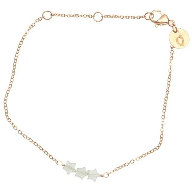PULSERA ACERO TRES ESTRELLAS PIEDRA