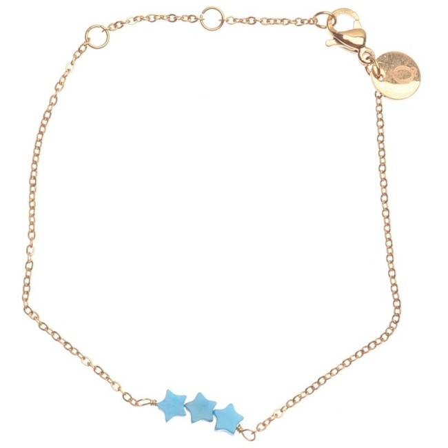 PULSERA ACERO TRES ESTRELLAS PIEDRA