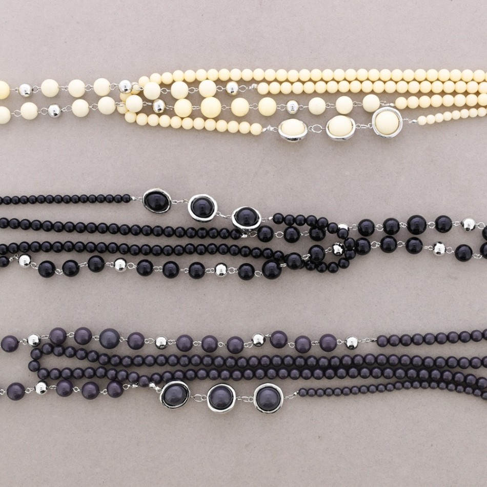 COLLAR DOBLE CUENTAS RESINA