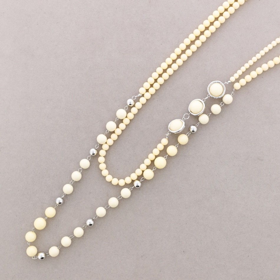 COLLAR DOBLE CUENTAS RESINA