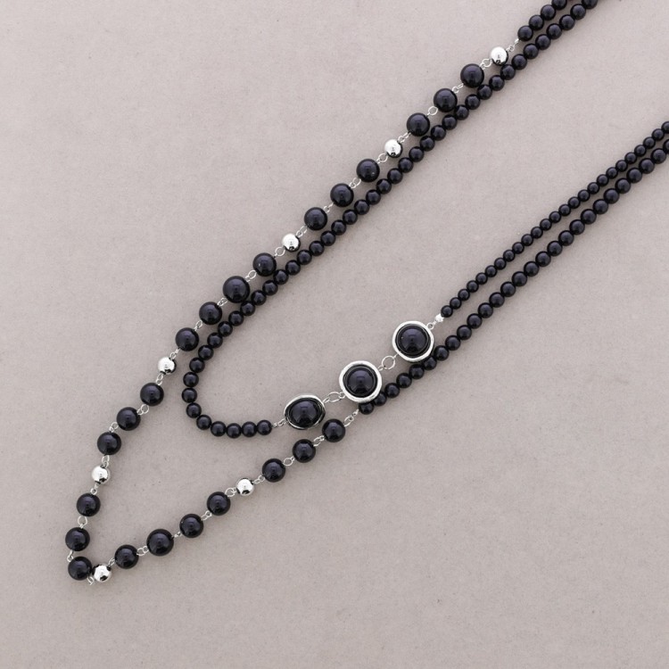 COLLAR DOBLE CUENTAS RESINA