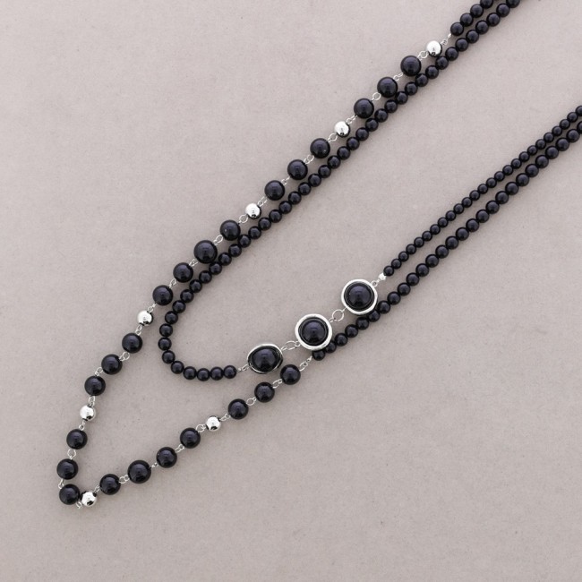COLLAR DOBLE CUENTAS RESINA
