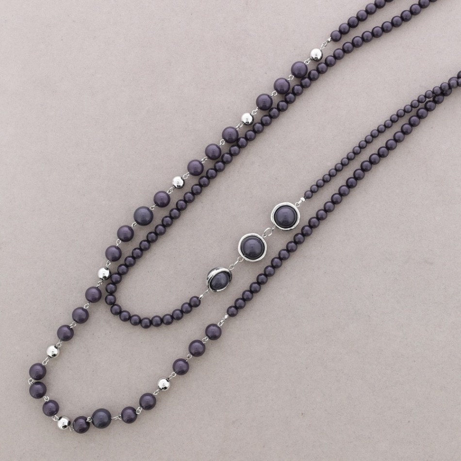 COLLAR DOBLE CUENTAS RESINA