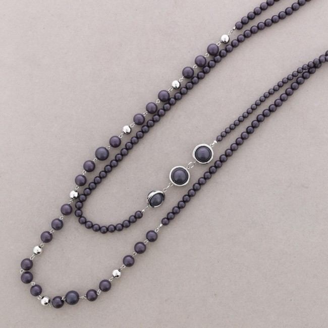 COLLAR DOBLE CUENTAS RESINA